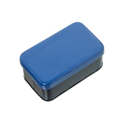 BLUE ENAMEL METAL BOX _14X8.5X6.5CM LL75849