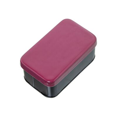 DARK PINK ENAMEL METAL BOX _14X8.5X6.5CM LL75869