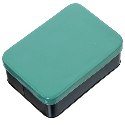 CAJA METAL ESMALTADO VERDE _18X13X7CM LL75846