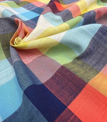 Tissu Carreaux multicolores 1