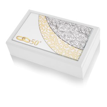 Boîte à bijoux 20x12x6 cm argent ligne "A Special Day" 50e anniversaire 1