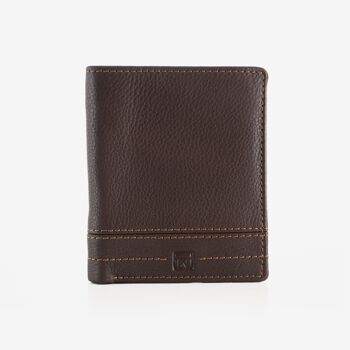 Portefeuille en cuir pour homme, marron, NOUVELLE série DDDM/LEATHER. 9x11cm 1