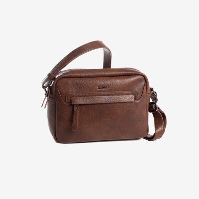 Shoulder bag, brown color, Lunda Series. 24x17x11cm