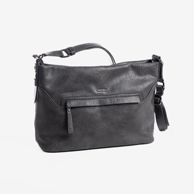 Shoulder bag, black color, Lunda Series. 32x22x15cm