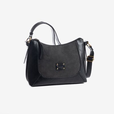 Shoulder bag, black color, Malawi Series. 30x21x10cm