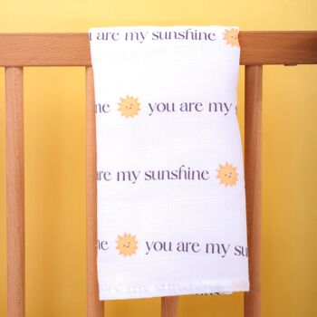 Chiffons à rots carrés en mousseline pour bébé - Lot de 3 - You are My Sunshine 5