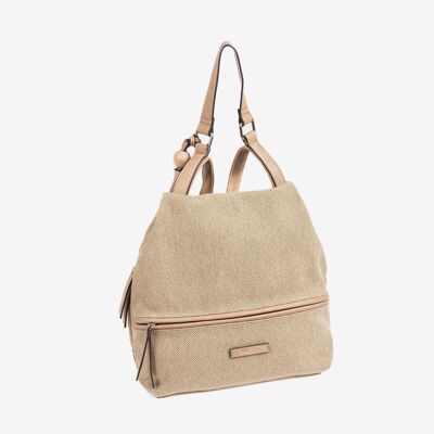 Women's backpack, natural color, Holbox series. 30x30x11cm