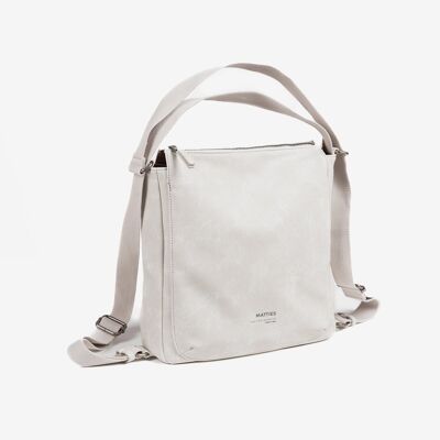 Shoulder bag convertible into a backpack, beige color, Tonga series.   27.5x31x11cm
