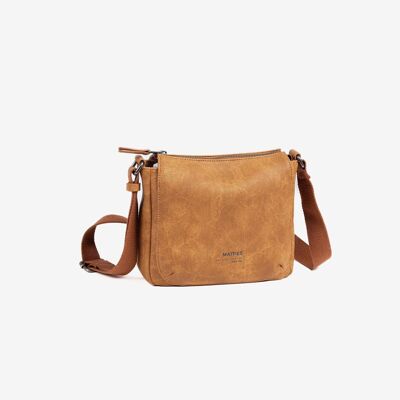 Shoulder bag for women, leather color, Tonga series. 22x18x09cm