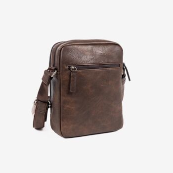 Sac bandoulière homme, marron, Collection Verota. 19x24cm 3