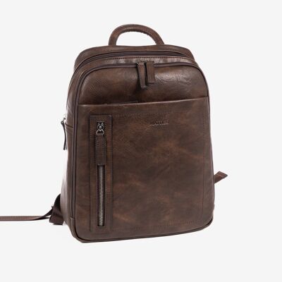 Men's backpack, brown, Verota Collection. 27x36x09cm