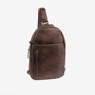 Men's shoulder bag, brown, Verota Collection. 20x30x05cm