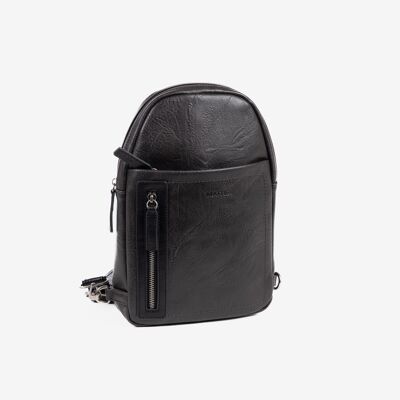 Borsa a tracolla da uomo, nera, Collezione Verota. 20x30x05 cm