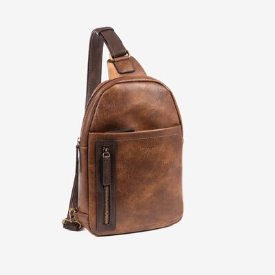 Men's shoulder bag, leather color, Verota Collection. 20x30x05cm