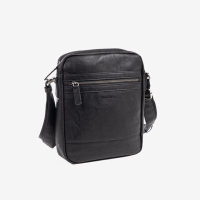 Men's shoulder bag, black, Youth Collection.                                        21x26.5 x 5.5 cms