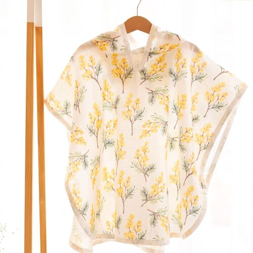 Baby Beach Bath Towel Muslin Hooded Poncho - Mimosa