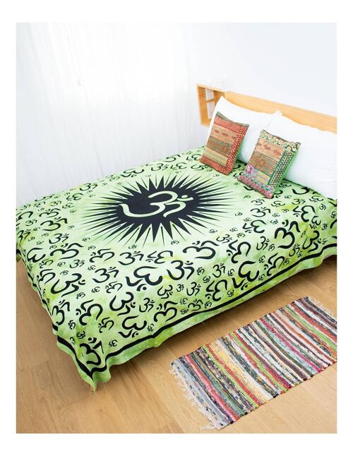 Bed cover Verde estampado Simbolo Om