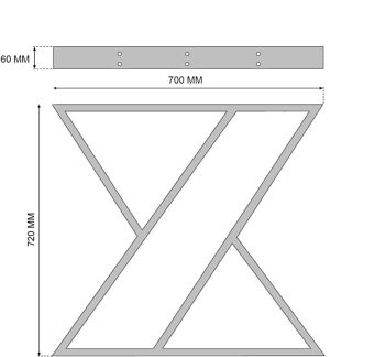 Structure de table métal noir 70x72 cm 91270 5