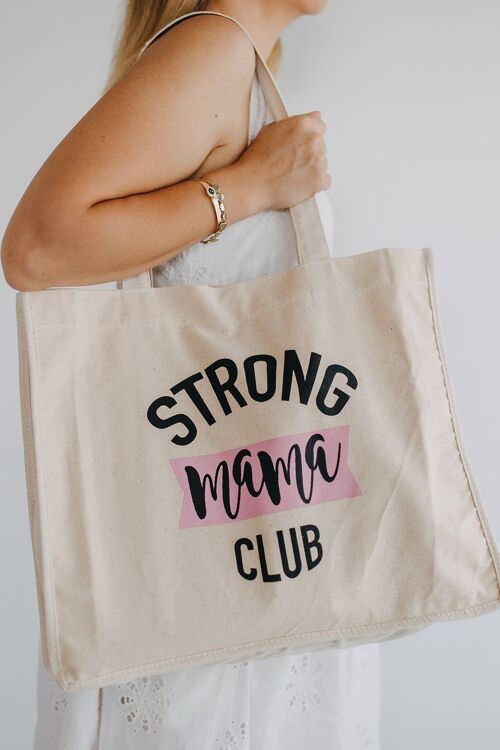Strong Mama Statement Tote Bag for Mums (Hospital Bag - Baby Shower Gift)