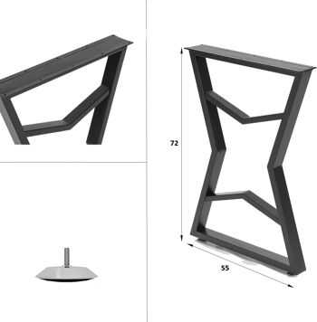 Cadre de table métal noir 55x72 cm 91362 5