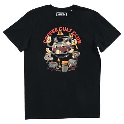 T-shirt Coffee Cult Club - T-shirt umorismo Coffee Cult