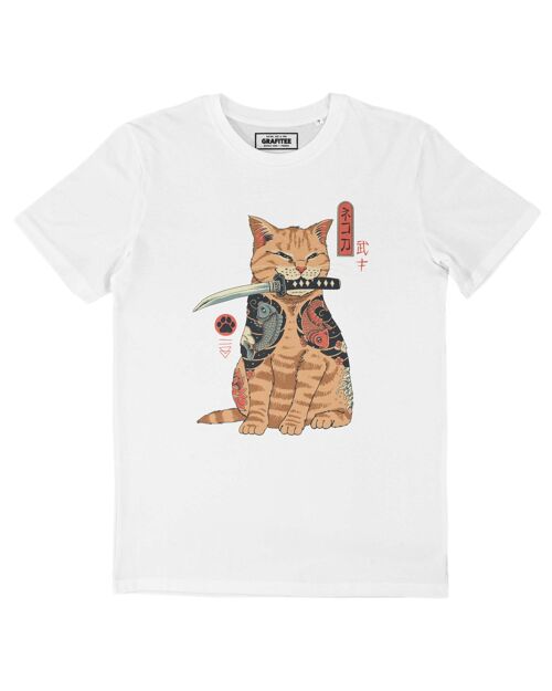 T-shirt Katana le Chat Vengeur - Tee-shirt Chat Japon
