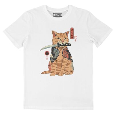 T-shirt Katana il gatto vendicativo - T-shirt con gatto giapponese