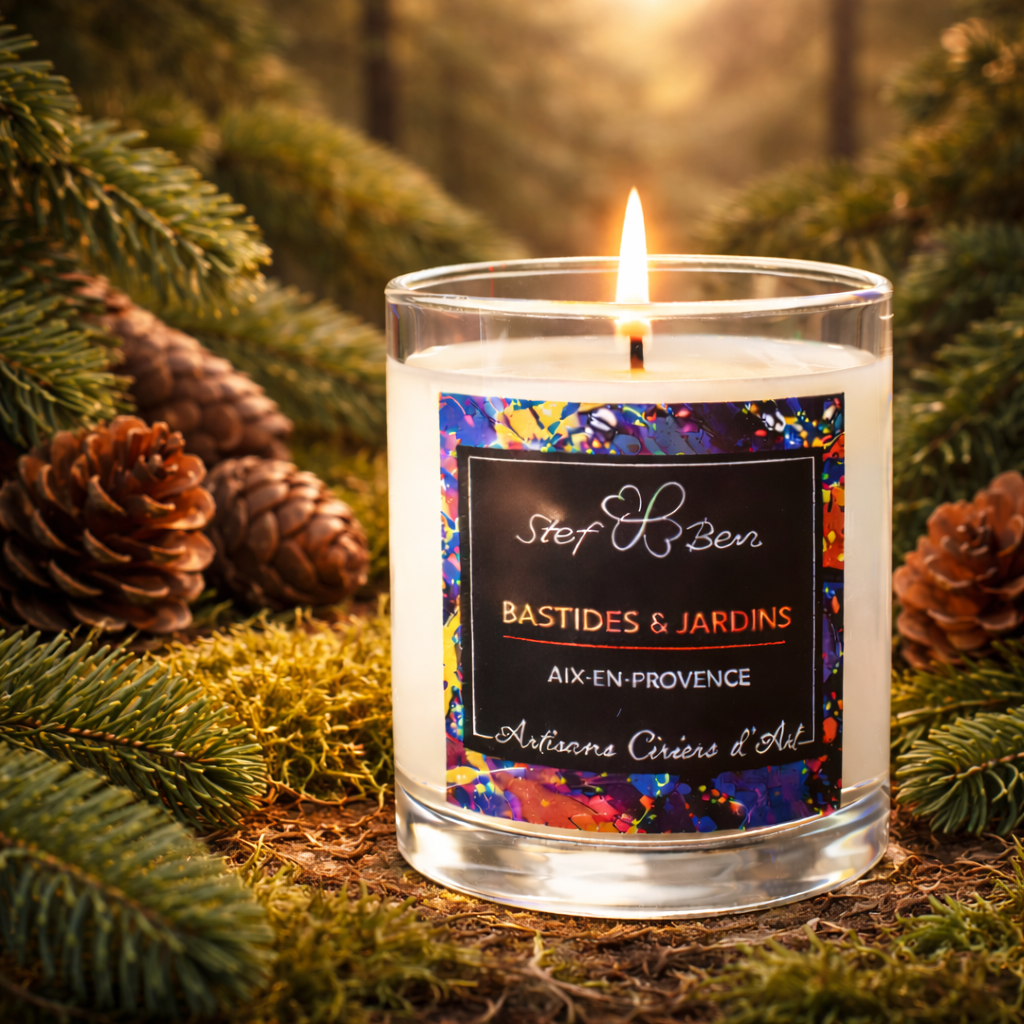 Scented candle FORÊT DE SAINS, hand-poured by ciriers d'art