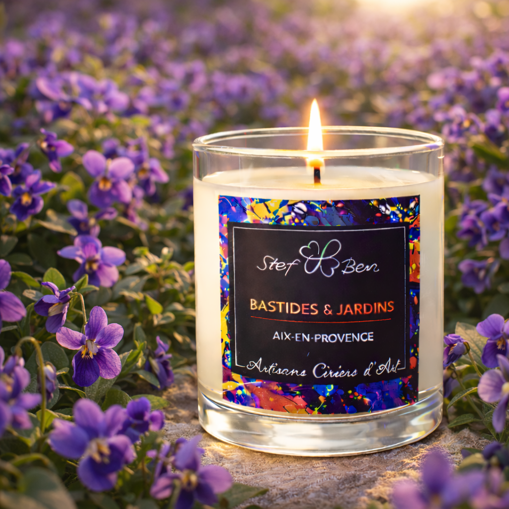 NANIE VIOLETTE scented candle, hand-poured by art wax makers