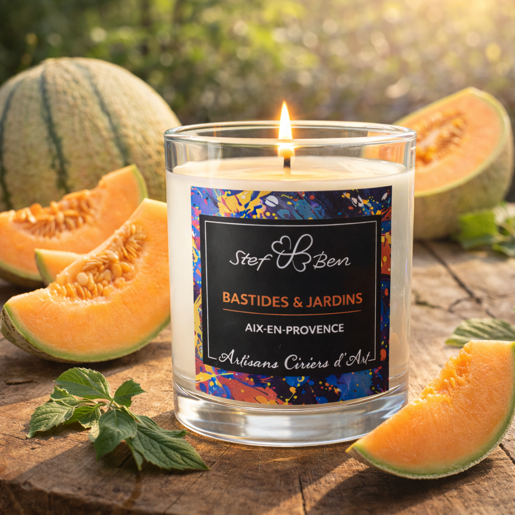 MELON DE CAVAILLON scented candle, hand-poured by art wax makers