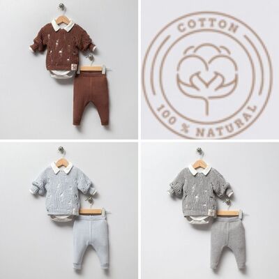 A Pack of Four Sizes Organic Cotton Sportive Elegant Design 3 pcs Set