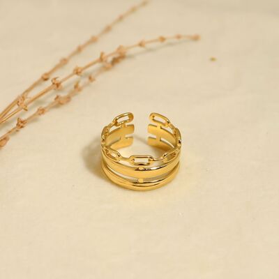 Multi-line gold ring