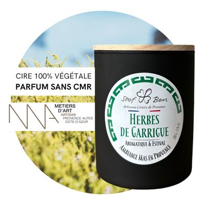 HERBES DE GARRIGUE scented candle, hand-poured by artistic wax makers