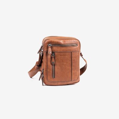 Reporter bag for men, leather color, Youth Collection - 19x23x7 cm