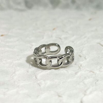 Silver link ring