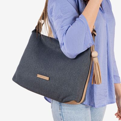 Bag for women, blue color, Holbox series.   32.5x29x12cm