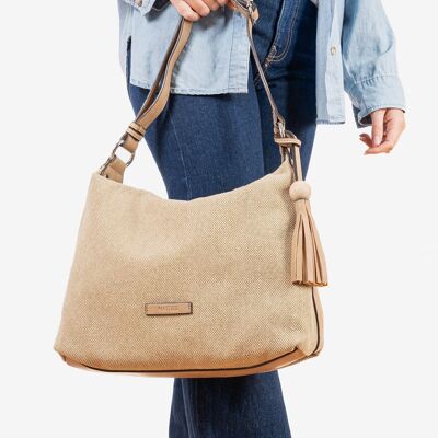 Women's bag, natural color, Holbox series.   32.5x29x12cm