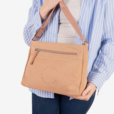 Shoulder bag for women, nude color, Deia Series.   30x22x9.5 cms