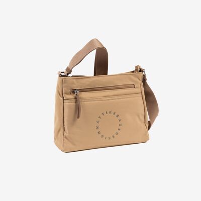 Shoulder bag for women, camel color, Deia Series.   30x22x9.5 cms