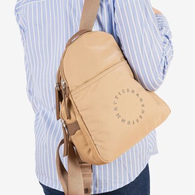 Backpack for women, camel color, Deia Series.   24.5x29x11cm