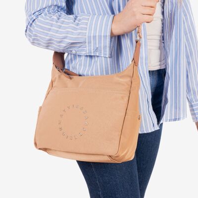 Shoulder bag for women, nude color, Deia Series. 26x20x10cm