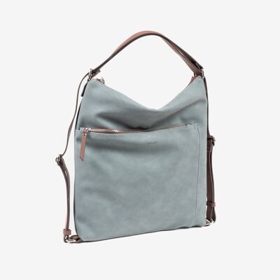 Shoulder bag convertible into a backpack, blue, Somta Series.   33.5x36x05cm