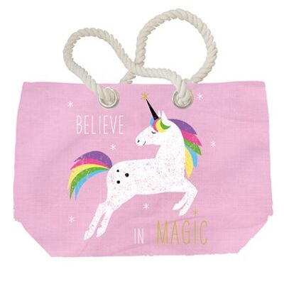 Borsa da spiaggia Unicorno rosa