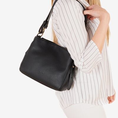 Shoulder bag, black, Gili series.   24x19x10.5 cms
