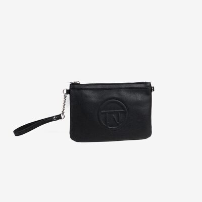 Handtasche mit Schultergurt, schwarz, Handtaschenserie. 26x17cm