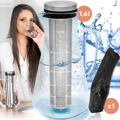 Kit de purification d'eau : Carafe + charbon actif de Kishu