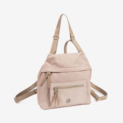 Backpack for women, camel color, Paros Series. 30x30x11cm