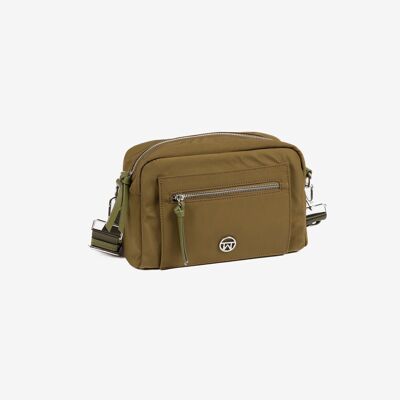 Shoulder bag for women, khaki, Paros Series.   24.5x16x09cm