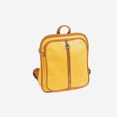 Women's backpack, mustard color, Faroe series.   25x26.5x06cm