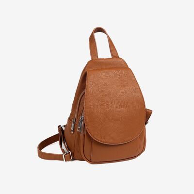 Women's backpack, leather color, reunion series. 24x30x12cm